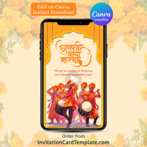 Creative Ganpati Invitation Card Template Editable Canva Video